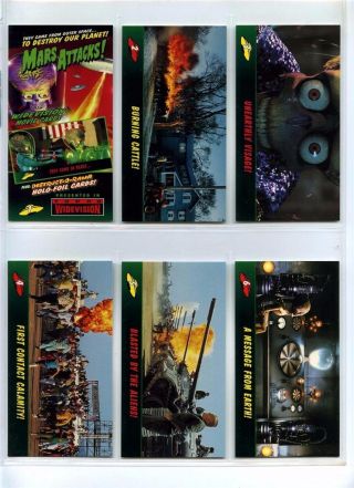 Mars Attacks Widevision - Complete 72 Card Base Set,  2 Promos - Topps - 1996