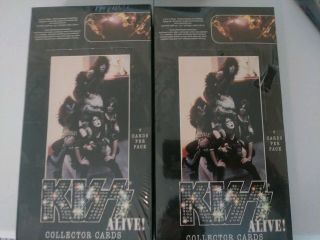 2x 2001 Kiss Alive Collector Cards 36 Pack 7 Card/pack (2) Box Factory