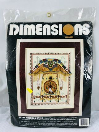 Dimensions 1447 Crewel 14 " X18 " Embroidery Kit Native American Dress