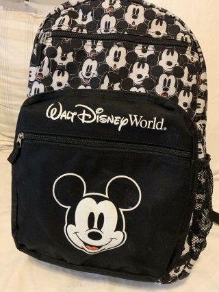Walt Disney World Parks Black And White Mickey Mouse Backpack