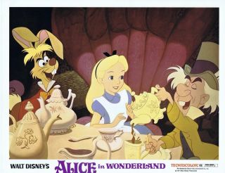 Alice In Wonderland Disney Lobby Card R74 Mad Hatter Tea Party