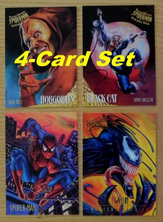 4 - Card Set 1995 Marvel Promo Fleer Ultra Spider - Man Black Cat Venom Hobgoblin
