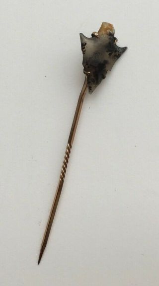 Antique Native American Indian Semi Transparent Bird Point Arrowhead Stick Pin