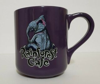 Rainforest Cafe Coffee Mug Tuki Makeeta The Elephant 18oz Purple 2000 3