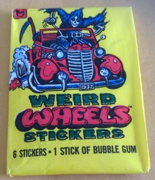 1980 Topps Weird Wheels Trading Cards Wax Pack
