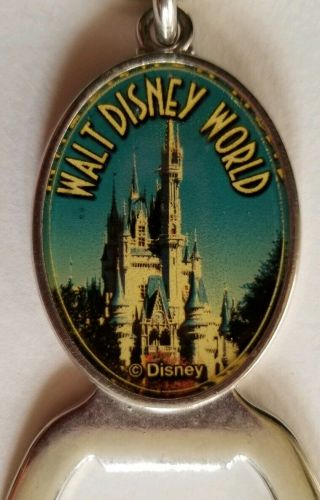 Vtg Walt Disney World Keychain Key Ring With Bottle Opener Lucite Magic Kingdom