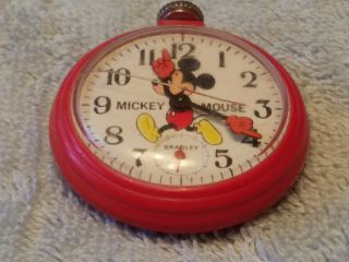 Vtg Bradley Walt Disney Productions Mickey Mouse Pocket Watch Made In Usa
