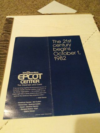 Vintage Rare 1981 Epcot Walt Disney World Pre Opening Guide Brochure