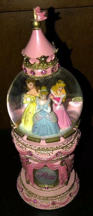 Disney Parks Snow Globe Cinderella Bell Rapunzel Princess Castle Pink