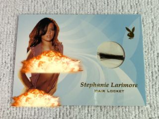 Playboy Stephanie Larimore Swatch Hair Locket Card 2015 Benchwarmer Gold