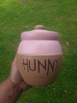 Vintage 1997 Disney Winnie The Pooh Pink Hunny Pot Jar Watch Collectors Planter