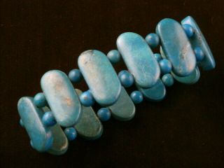 Wow Tibetan Turquoise Flat Beads Prayer Bracelet Q101