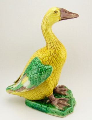 Vintage China Tang Dynasty Revival Sancai Majolica Glaze Pottery Duck Figurine