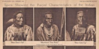 1918 Images Of American Indian Racial Characteristics Chiefs Extinction