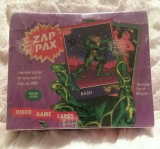 Vintage Zap Pax Video Game Cards 1992 Battletoads Box