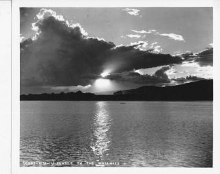 Wwii Censored 18th Air Base Lab Hawaii 8x10 Photo Sunset On The Waianaes