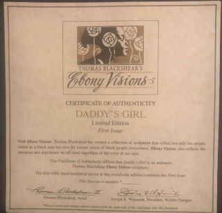 Thomas Blackshears Ebony Visions Daddy’s Girl Certificate Of Authenticity Only