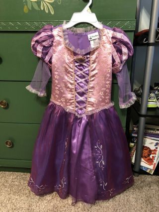Official Disney Tangled/rapunzel Dress And Shoes - Youth Small/shoe Size 13/1