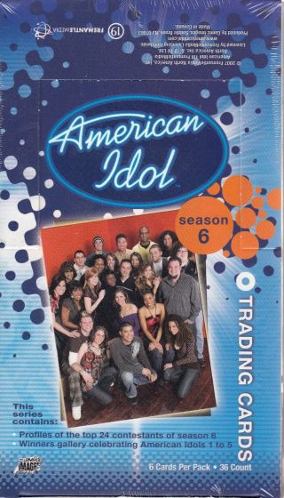 American Idol Season 6 2007 Comic Images Trading Card Box Of 36 Packs
