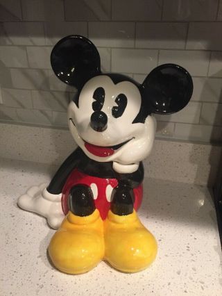 Walt Disney Treasure Craft Mickey Mouse Sitting Down Cookie Jar