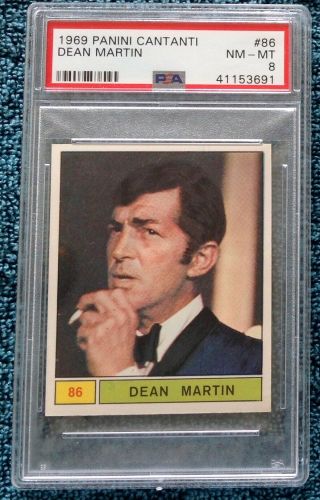 Dean Martin 1969 Panini Cantanti 86 Psa 8 Pop 1 Only 2 Higher Rat Pack