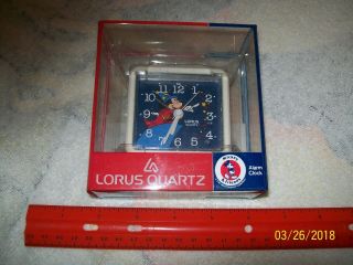 Disney Mickey Mouse Wizard White Lorus Quartz Alarm Clock Lfd - 951,  2 1/2 X 2 3/8 "