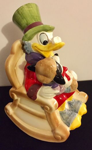 Vtg Disney Music Box Japan Scrooge McDuck and Mickey as Tiny Tim Christmas 3