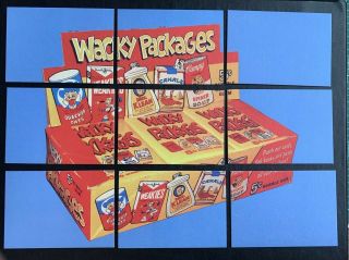 Lost Wacky Packages 1st Box Series Rare Test Light Blue Puzzle Checklist Set