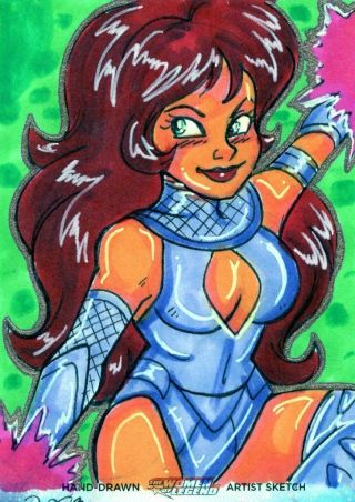 Women Of Dc By Cryptozoic - Color Sketch Card By Mary Bellamy