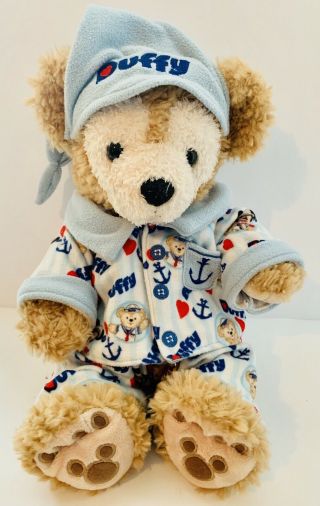Disney Parks Duffy The Bear 17” Plush Hidden Mickey Stuffed Animal With Pajamas