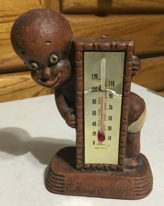 Vintage 1949 Diaper Dan African American Black Americana Thermometer -