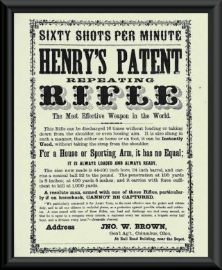 Henry Repeating Rifle Advertisement Poster Reprint On Fine Linen Paper P006