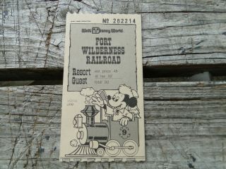 Vintage 1979 Walt Disney World Fort Wilderness Railroad Ticket