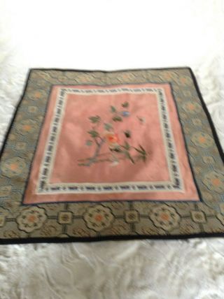 VINTAGE 1920 ' S ASIAN SILK HAND EMBROIDERED TAPESTRY TEXTILE PANEL WALL ART 2