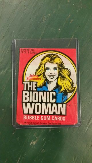 Vintage 1976 Donruss The Bionic Woman Bubble Gum Card Wrapper Wax Paper