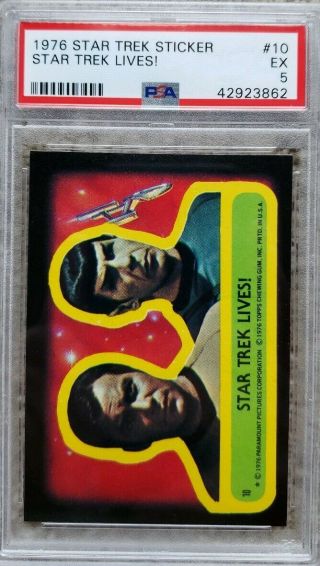 1976 Topps Star Trek Sticker 10 Star Trek Lives - Psa 5 Ex