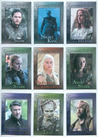 " Complete Set 1 - 100 " Game Of Thrones Season 6 Daenerys Targaryn Arya Jon Snow