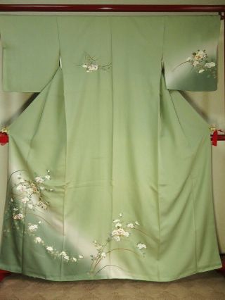 Japanese Kimono Vintage Houmongi Silk From Kyoto No.  011