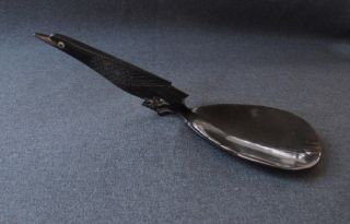 VINTAGE INDONESIAN CARVED BUFFALO HORN BIRD SHAPED HANDLE SPOON 8097C 2