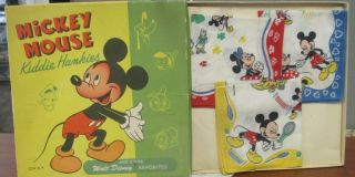 Vintage Walt Disney Production Mickey Mouse Kiddie Hankies 3