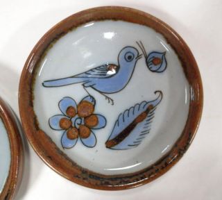 Ken Edwards Pottery El Palomar Mexico Coasters w/ Blue Bird & Butterfly 3