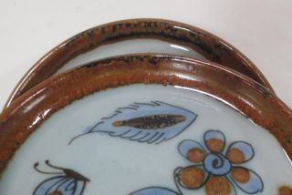 Ken Edwards Pottery El Palomar Mexico Coasters w/ Blue Bird & Butterfly 6