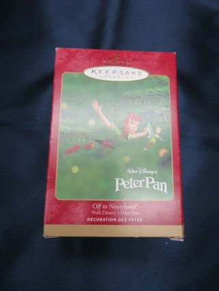 Disney Peter Pan " Off To Neverland " Hallmark 2000 Keepsake Ornament Christmas