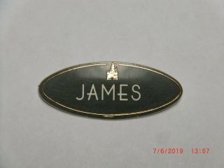Vintage Disneyland Name Badge From 1967 - 1971 Era - Cast Member Name Is James