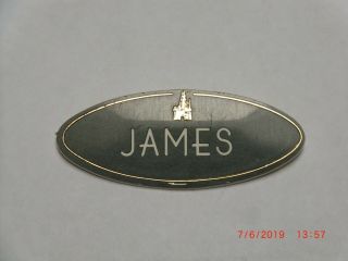 Vintage Disneyland Name Badge from 1967 - 1971 era - Cast Member Name is JAMES 3