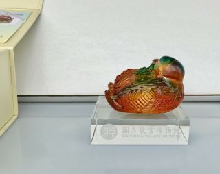 National Palace Museum Double Mandarin Ducks Glass Figurine