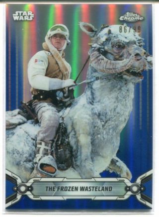 2019 Topps Chrome Star Wars Legacy 101 The Forzen Wasteland Blue Refractor /99