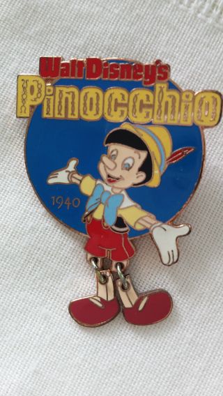 Disney Pin Pinocchio Swinging Legs Limited 1940 Fotoball 85 Of 101 Vintage