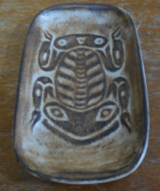Rare Alaska/bc Haida Handmade Of B.  C.  Clay Frog Ashtray Or Candy Dish.  Rare