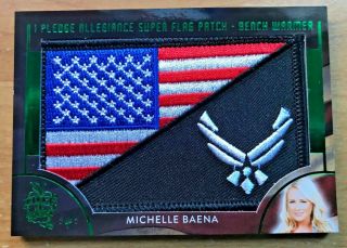 2018 Benchwarmer Michelle Baena Hot For Teacher Flag Green Foil 1/1